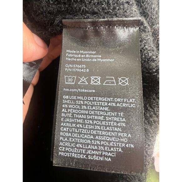 Fairy Core Witchy Goth Wool Black Dress M - Picture 8 of 10